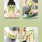 Manuelles Massagegerät mit 9 Rollen, Oberschenkel, Wade, Halswirbelsäule, Unisex, zur Lösung von Meridianverstopfungen und zur Körperreparatur