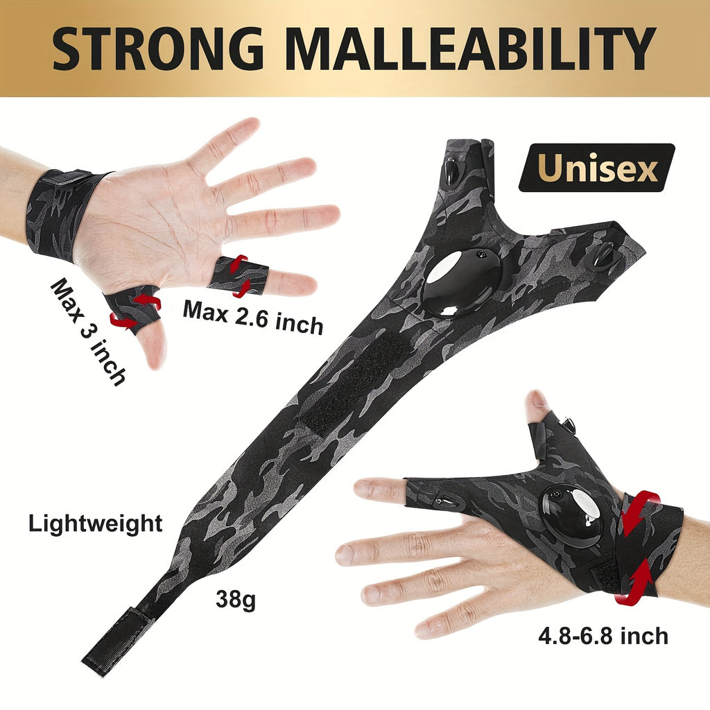 LED-Handschuh-Taschenlampe für Männer – Einzigartiges und cooles Gadget, Fingerlampe für Outdoor-Aktivitäten wie Reparaturen und Camping, freihändige Lampe
