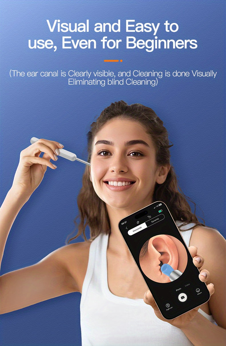 Inskam Visueller Ohrreiniger, Visueller Ohrreiniger mit Kamera und Licht, Ohrenschmalzentfernungswerkzeug mit 6 Ohrreiniger-Sets und 7 Ohrreiniger-Sets, WLAN-fähig, Batterie-/USB-Betrieb möglich, Lithiumbatterie, formaldehydfrei, geeignet für