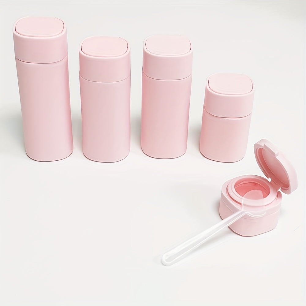 5-teiliges Reiseflaschen-Set mit Löffel und Etikettenaufklebern für Shampoo, Spülung, Lotion und Reinigungsmittel – Unverzichtbar für Fitnessstudio und Reisen