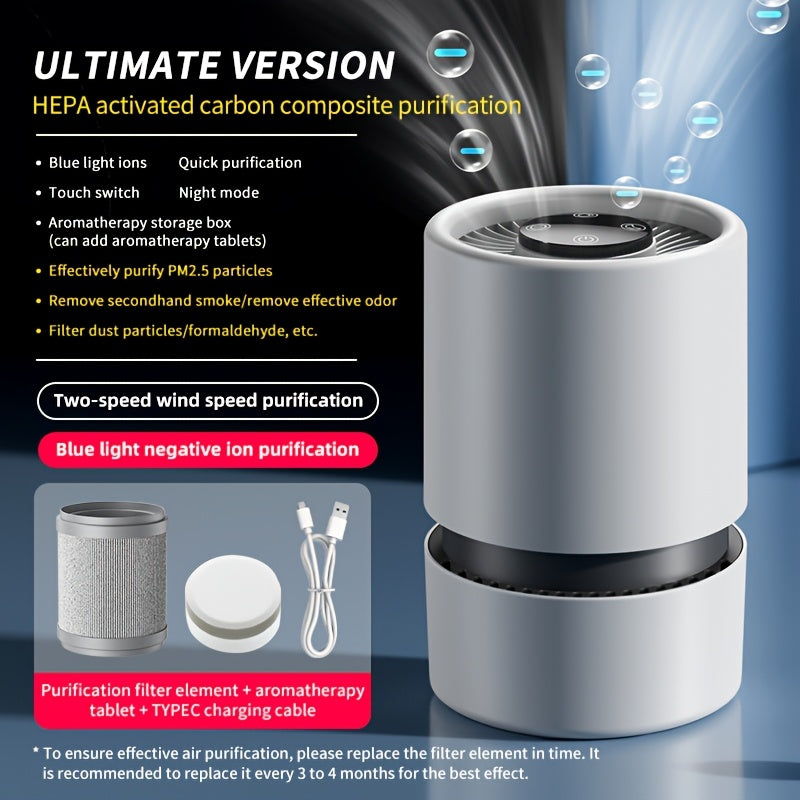 [Hocheffizienter, flüsterleiser, energiesparender HEPA-Luftreiniger mit Digitalanzeige] Filtert und entfernt 99,97 % der Luftverunreinigungen, großes Fassungsvermögen für die Reinigung des gesamten Hauses, langlebiger Filter, 3-stufige Filtration