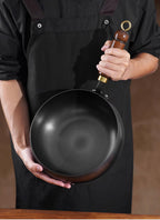 Großer Bauchtopf, vertiefter, antihaftbeschichteter Eisentopf, flacher Boden, unbeschichtet, kleine Bratpfanne, Eisenpfanne mit Deckel, unbeschichtete Bratpfanne, großer Bauch