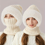 3-in-1 Wintermütze aus Fleece für Damen: Mütze, Gesichtsmaske und Halswärmer in einem – weiches Plüschfutter mit Ohrenklappen, elastischer Bund, ideal zum Skifahren, Radfahren und für Outdoor-Aktivitäten. Handwaschbar und kompakt zu verstauen.