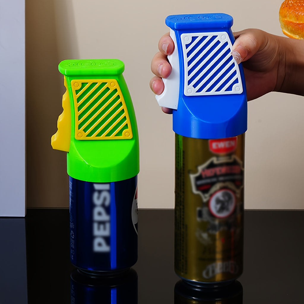 Tragbarer, manueller Dosenöffner mit ergonomischem Griff und Klingen – robuste ABS-Konstruktion, kompaktes und leichtes Design für Bier, Limonade, Erfrischungsgetränke, Camping und Reisen – griffiger Griff, stabile Konstruktion, ideal für Zuhausee