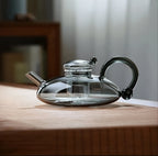 Teekanne aus hochwertigem Borosilikatglas mit Ausguss und Griff – Elegante Teekanne zum Aufbrühen von Tee, Dekoration für den Teetisch, Geschenkidee für Valentinstag, Weihnachten, Halloween