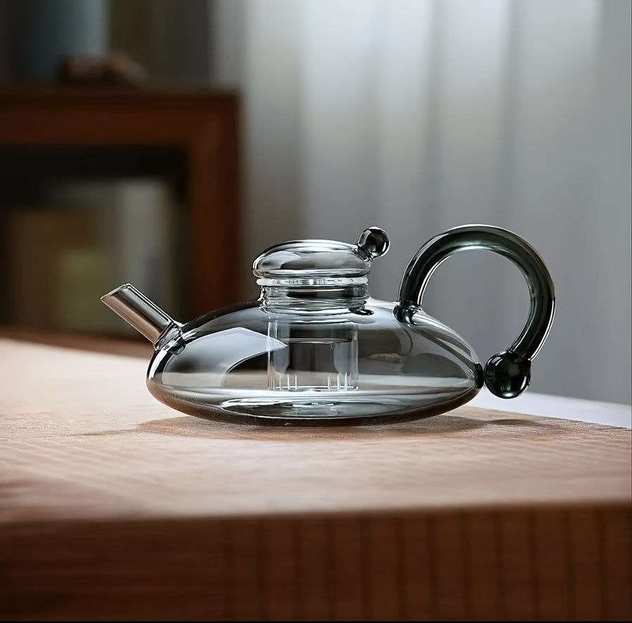 Teekanne aus hochwertigem Borosilikatglas mit Ausguss und Griff – Elegante Teekanne zum Aufbrühen von Tee, Dekoration für den Teetisch, Geschenkidee für Valentinstag, Weihnachten, Halloween