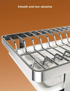 Ausziehbarer Geschirrständer, versenkbarer Abtropfkorb für Geschirr, Tassen und Gläser. Hergestellt aus rostfreiem Kohlenstoffstahl mit verstellbarer Abtropfschale. Ideal zur Aufbewahrung von Geschirr, ein unverzichtbares Küchenutensil.