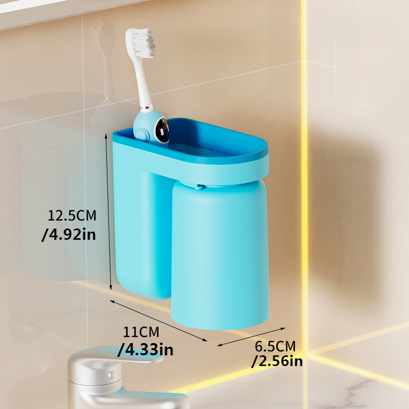 1 Stück Wandhängeleuchte in Macaron-Form mit Ablage für Zahnbürste, Zahnpasta, Schmuck, Rasierer und mehr – ideal für Paare.