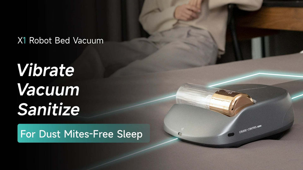 CREATULIZE X1 Roboter, automatischer Bettstaubsauger – kabellos, wiederaufladbar, UV-C-Licht-Desinfektion, 14 kPa Saugkraft, entfernt Hausstaubmilben und Allergene, mit HEPA-Filterung