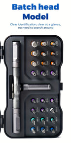 Kompaktes 25-in-1-Ratschenschraubendreher-Set mit Magnet | Abnehmbarer Griff und Präzisionsbits | Für die Reparatur von Telefonen/Uhren/PCs | Heimwerker-Werkzeugset aus Chrom-Vanadium-Stahl | Robustes, tragbares Etui