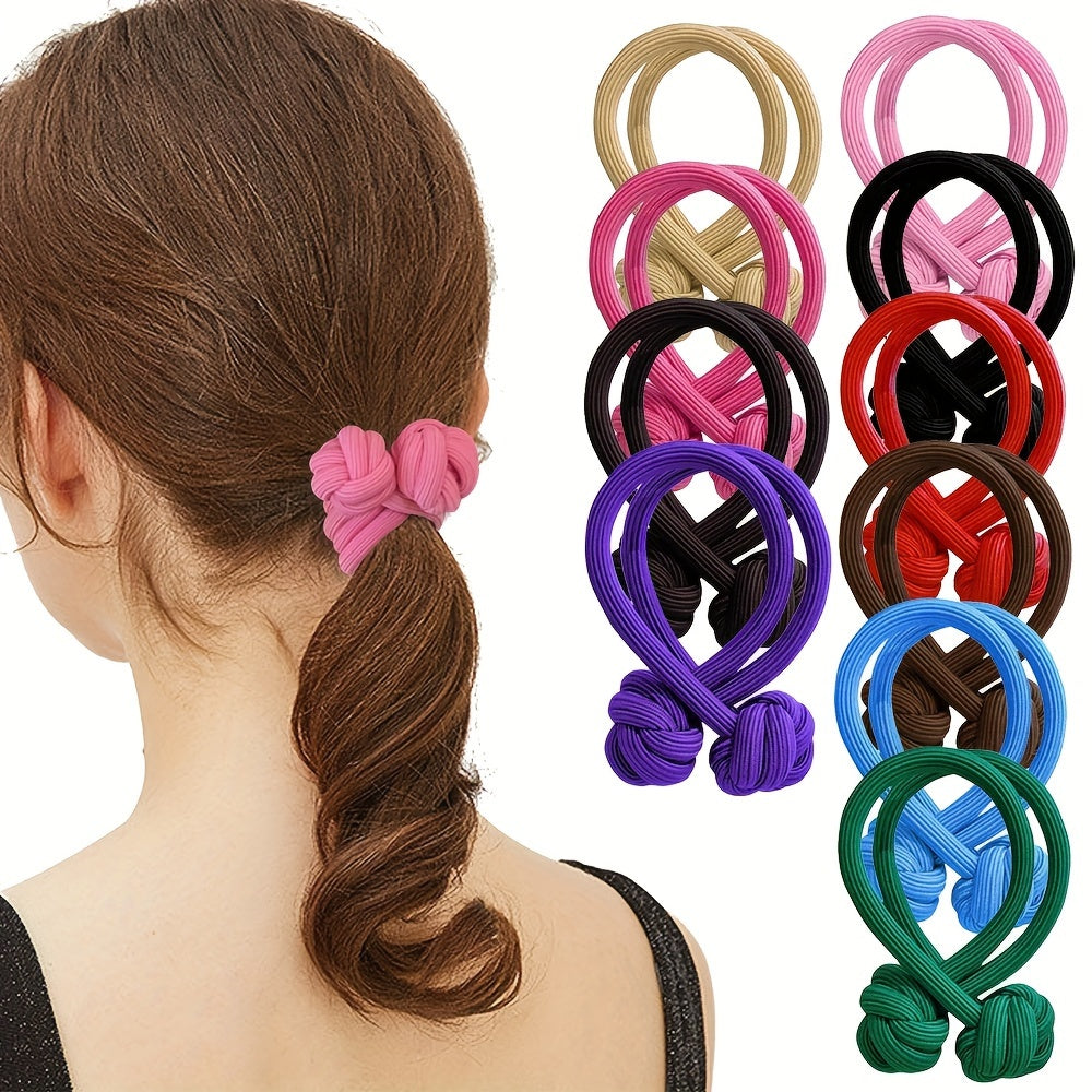Haarband mit Knotendesign, elastisches Nylon-Haargummi für Pferdeschwänze, dickes und strapazierfähiges Haarstyling-Accessoire, schlichte Eleganz und Niedlichkeit für jeden Tag, verschiedene Farboptionen