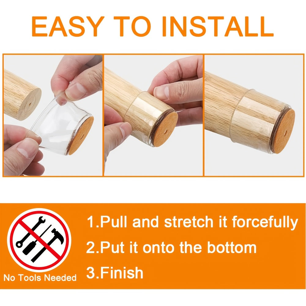 24 Stück Stuhlbeinschoner, Filzgleiter zur Geräuschreduzierung