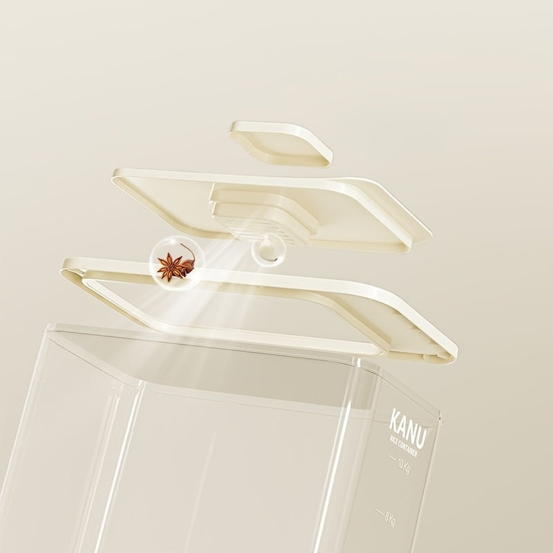 Großer, luftdichter Lebensmittelbehälter, Reisspender mit Messbecher, 11,34 kg Lebensmittelbehälter, feuchtigkeitsbeständiger, luftdichter Reisbehälter für den Haushalt, Reistank, Mehlbehälter