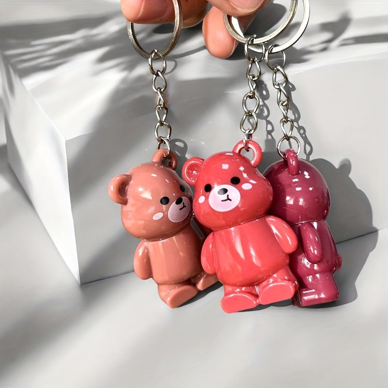 24 Schokoladenbär-Schlüsselanhänger, matter Lipgloss in 6 Farben, antihaftbeschichtete Becher, glattes und nicht klebendes Lipgloss-Display-Box-Set zum Selbermachen – die perfekte Geschenkidee für Feste