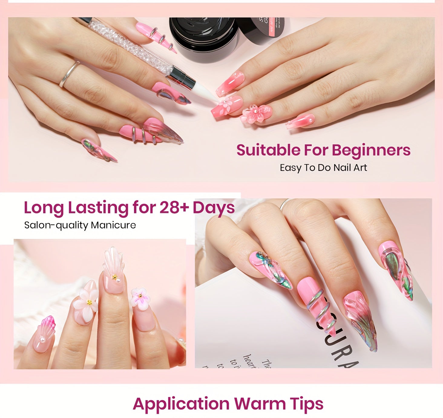 2pcs Transparent 3D Sculpting Gel Set - Non-Stick Hand Carving Gel, Suitable for Nail Art, 3D Flower Designs, and Salon Supplies, Nail Sculpting Gel, Gel Nail Kits, Nail Molding Gel, Beauty Professionals, DIY Manicure Lovers