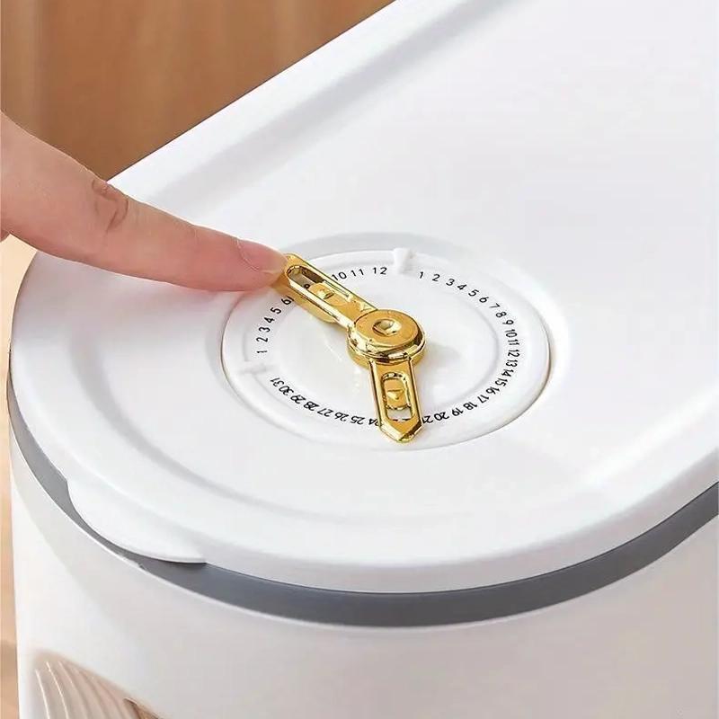 Großer Reisbehälter – 5,0/10,0 kg, feuchtigkeitsbeständig, Klappdeckel, wiederverwendbarer Kunststoff-Getreidespender für Reis, Getreide, Mehl, Tierfutter – unverzichtbarer Küchenhelfer, Organizer für Tierfutter | Transparentes Design