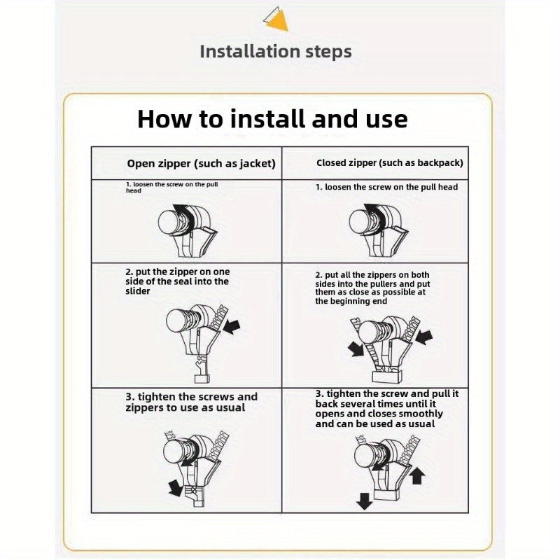 10 Stück universelles Werkzeug zum Austauschen von Schlossköpfen, schwarz, kostenloses Reparaturwerkzeug für Kleidung, Taschen, Schuhe und Stiefel sowie allgemeines Zubehör