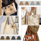 Set mit 4 metallischen Magnetverschlüssen in Schwarz, Gold, Silber und Bronze, ideal für die Verwendung an Taschen, Schachteln, Vorhängen und verschiedenen anderen Gegenständen.