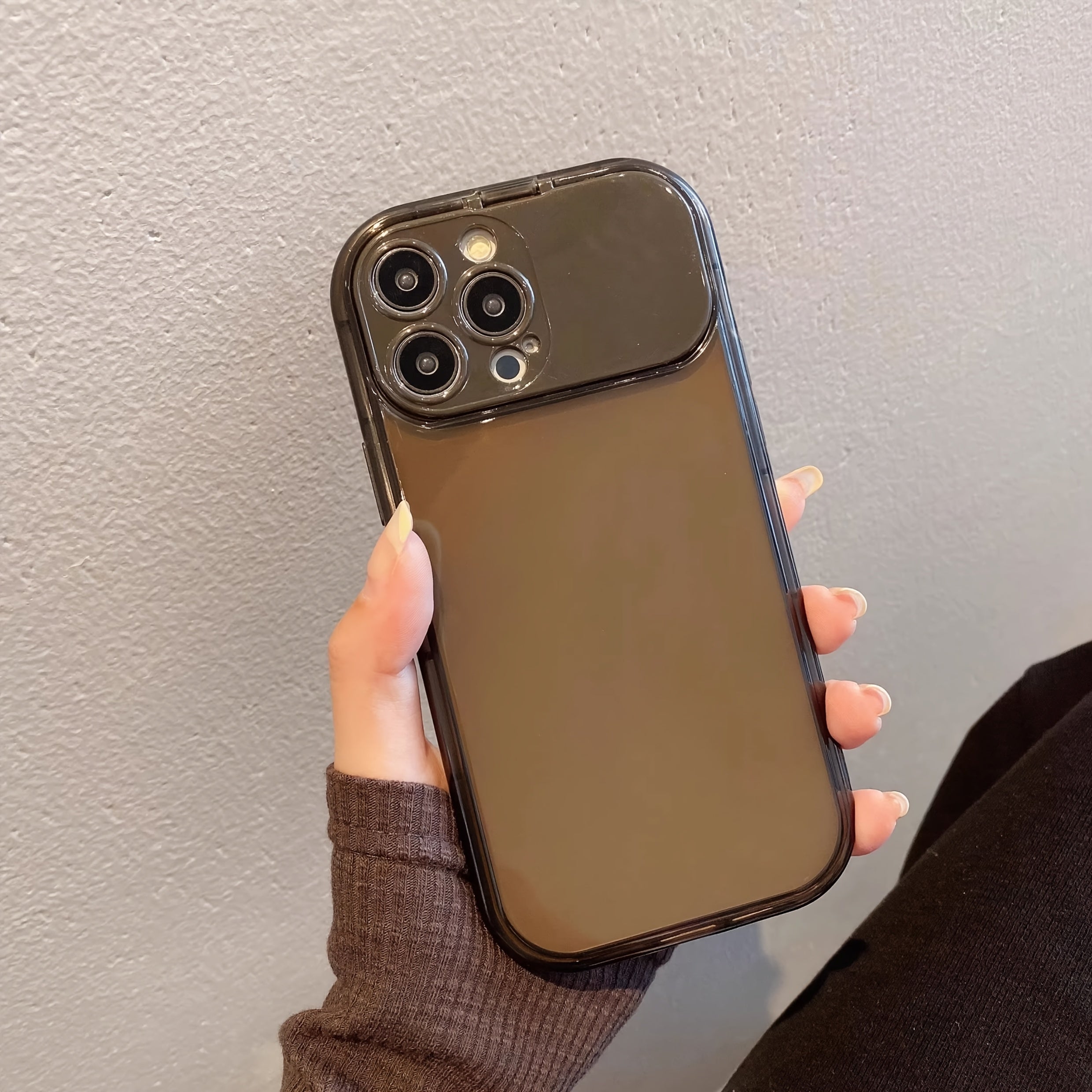Transparente iPhone Hülle mit Spiegel, Standfunktion & Lanyard