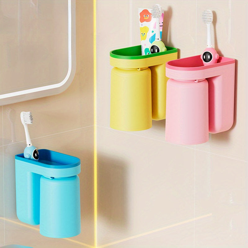 1 Stück Wandhängeleuchte in Macaron-Form mit Ablage für Zahnbürste, Zahnpasta, Schmuck, Rasierer und mehr – ideal für Paare.