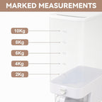 Großer, luftdichter Lebensmittelbehälter, Reisspender mit Messbecher, 11,34 kg Lebensmittelbehälter, feuchtigkeitsbeständiger, luftdichter Reisbehälter für den Haushalt, Reistank, Mehlbehälter