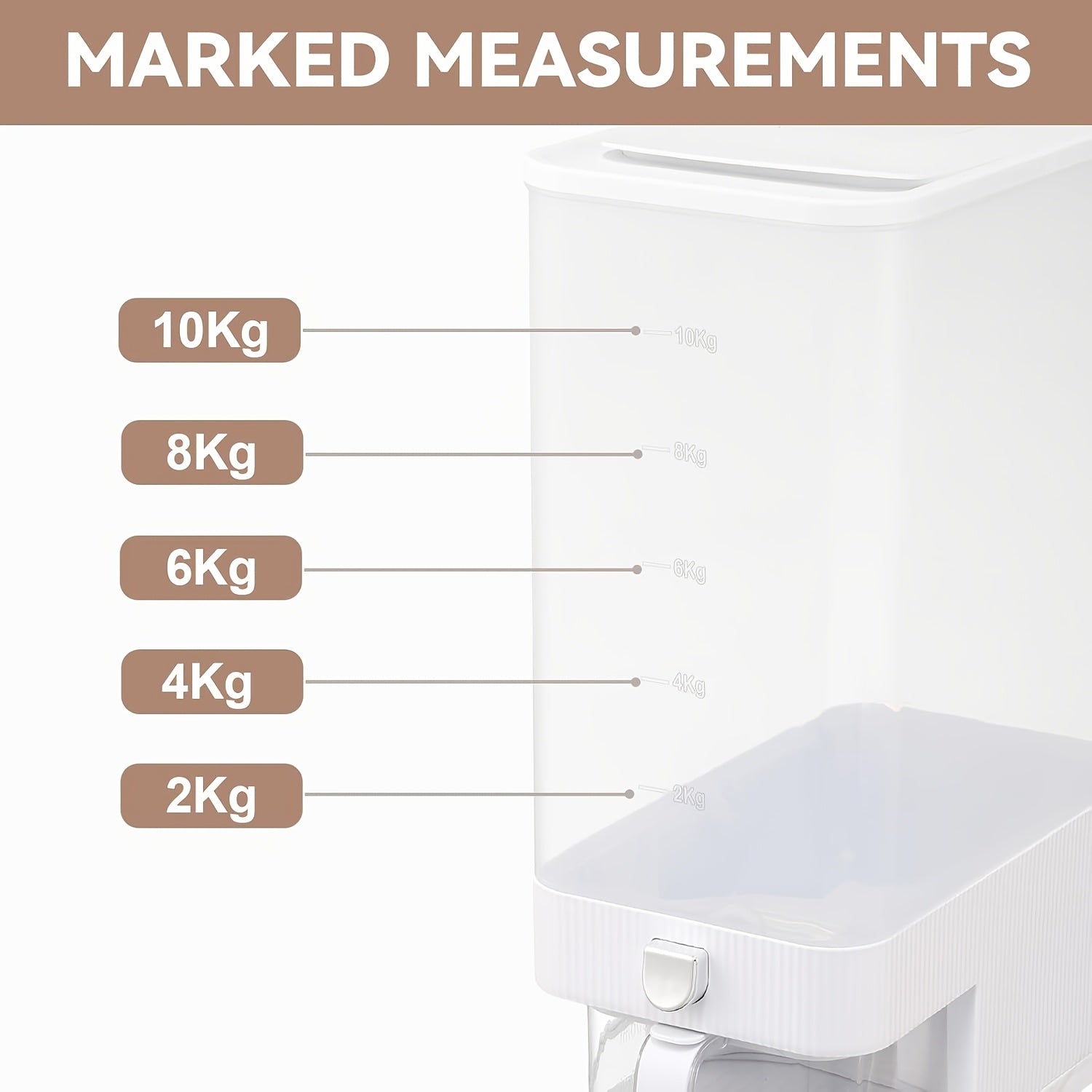 Großer, luftdichter Lebensmittelbehälter, Reisspender mit Messbecher, 11,34 kg Lebensmittelbehälter, feuchtigkeitsbeständiger, luftdichter Reisbehälter für den Haushalt, Reistank, Mehlbehälter