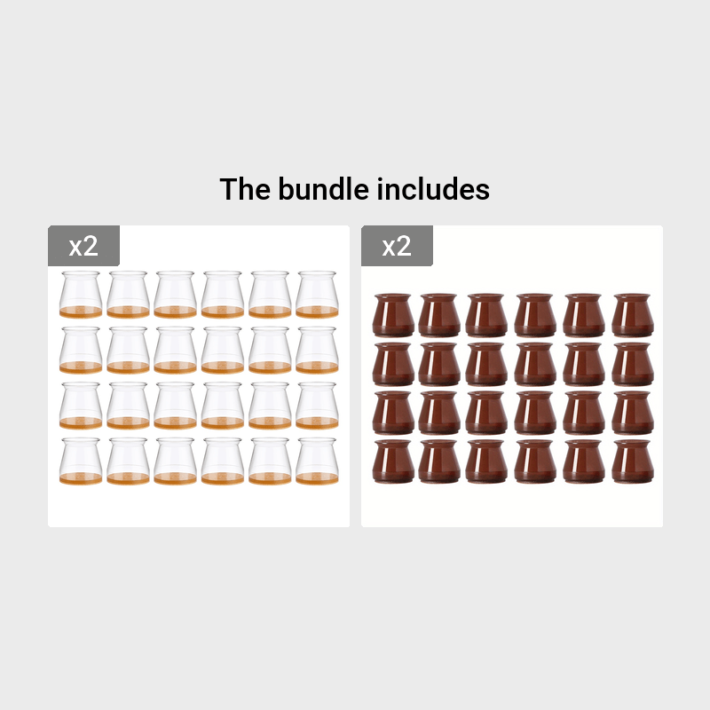 24 Stück Stuhlbeinschoner, Filzgleiter zur Geräuschreduzierung