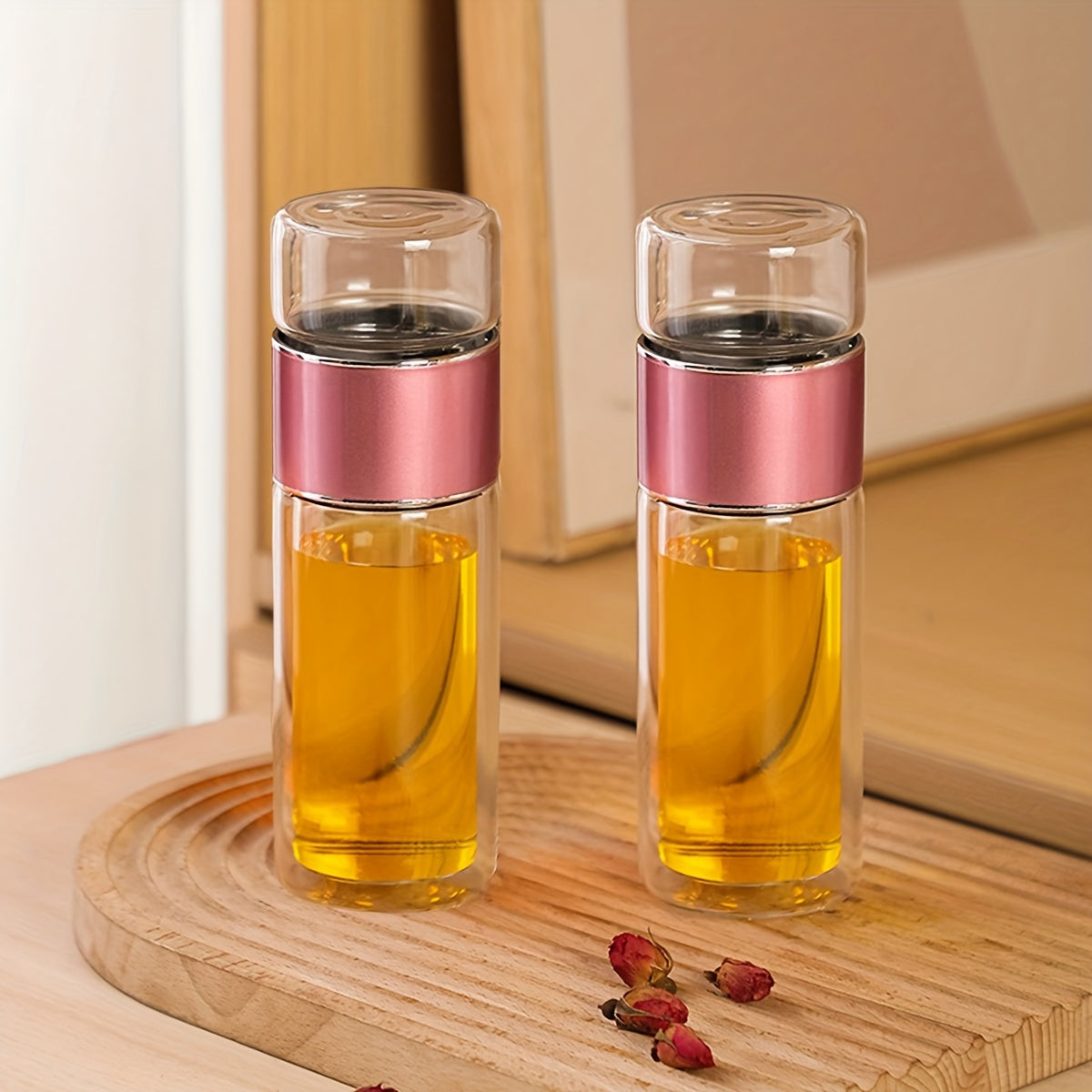 Doppelwandige, isolierte Thermoskanne aus Borosilikatglas