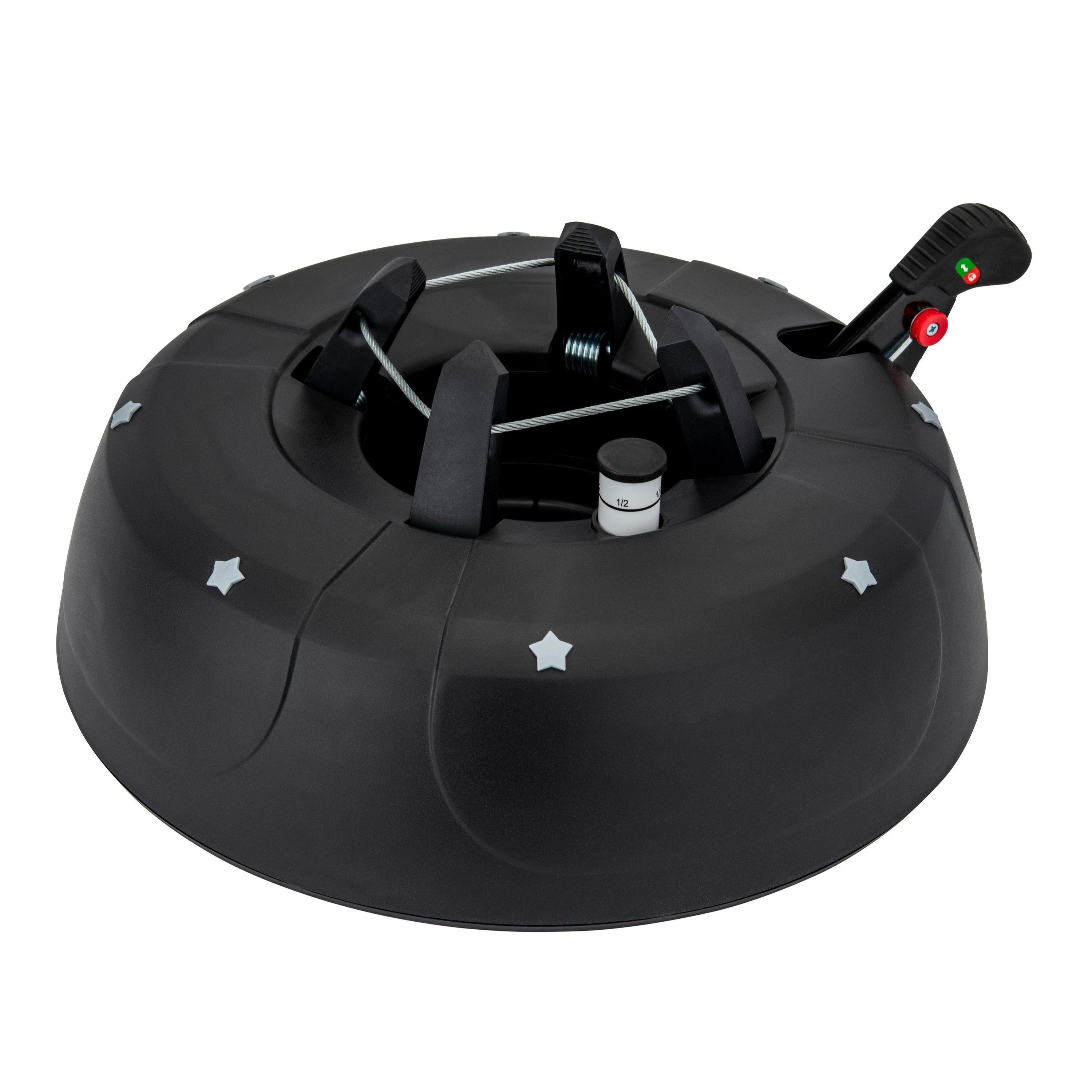 Christmas Tree Stands with Foot Pedal Function And Single-Cable Technology, Plastic/Metal Christmas Tree Stands in Various Sizes Green/Anthracite, Christmas Tree Stands with Child Safety And Large Water Tank with Water Level