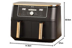 Ninja Dual Zone Digital Air Fryer, 2 Schubladen, 6-in-1, Heißluftfritteuse, 9,5 l, Heißluftfritteuse, Max Crisp, Braten, Backen, Aufwärmen, spülmaschinenfeste Körbe, Stein/Gold DZ400EUSTGD