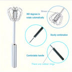 Edelstahl-Eierquirl & Milchaufschäumer – Manueller Handmixer mit verstellbarem Griff