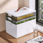 1 Stück / Große, tragbare Erste-Hilfe-Aufbewahrungsbox mit 3 Fächern, mehrlagiger Organizer für medizinisches Set mit Griff und Deckel, herausnehmbare Fächer, 34 x 22 x 25,5 cm