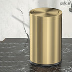 Gmbin Edelstahl-Abfalleimer mit geräuschlosem Deckel - Geruchsdicht, leicht zu öffnender Deckel für Küche, Bad und Wohnzimmer