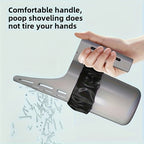 Katzenstreuschaufel mit Einhandverschluss (großes Fassungsvermögen) - Freihändige Haustierkotschaufel für Katzen/kleine Hunde, streubeutelfreundlich, geruchsneutralisierend (5 Müllbeutelrollen enthalten, kein direkter Handkontakt)