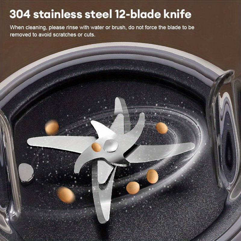 BALASHOV Multifunktions-Smoothie-Maker mit automatischer Sojamilcherhitzung, Eiswürfelrührfunktion und Saftzubereitung – Leiser Betrieb, Digitalanzeige, EU-Stecker, ideal für Shakes, Müsli, Slush-Eis und Speisen, Küchengerät