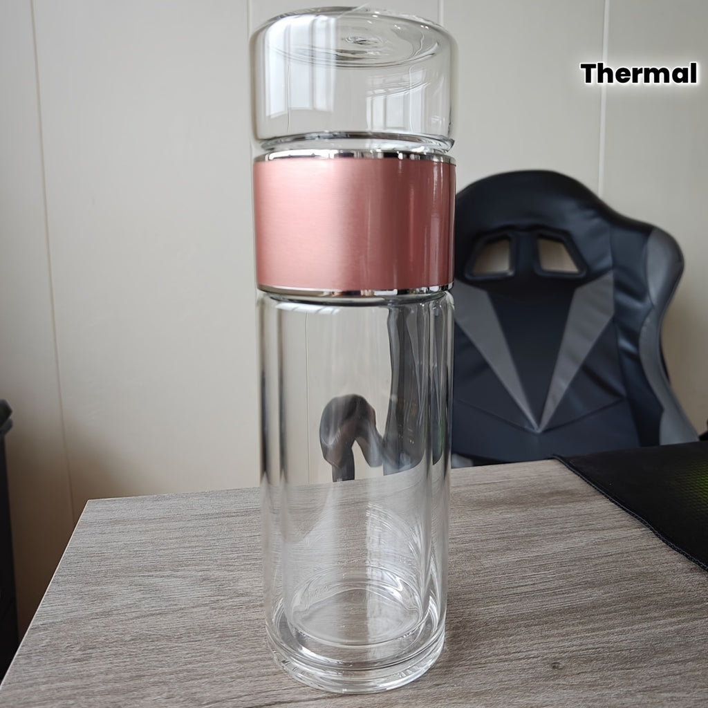 Doppelwandige, isolierte Thermoskanne aus Borosilikatglas