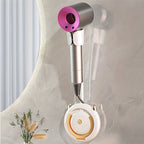 1 Stück universelle, spurlose Wandhalterung für Haartrockner, Haartrocknerhalterung für Badezimmer ohne Bohren, 360° verstellbarer, freihändiger Haartrocknerhalter aus Kunststoff, Badezimmerzubehör