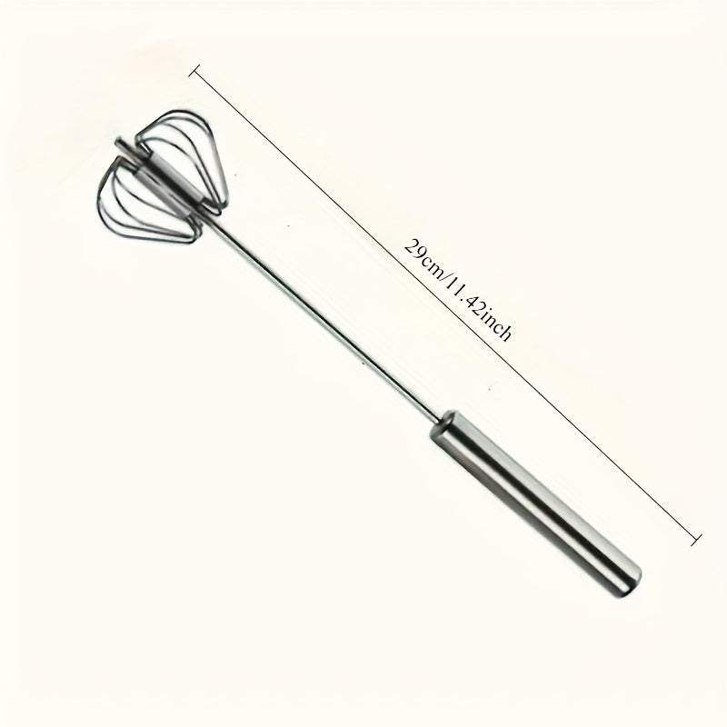 Edelstahl-Eierquirl & Milchaufschäumer – Manueller Handmixer mit verstellbarem Griff