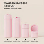 5-teiliges Reiseflaschen-Set mit Löffel und Etikettenaufklebern für Shampoo, Spülung, Lotion und Reinigungsmittel – Unverzichtbar für Fitnessstudio und Reisen