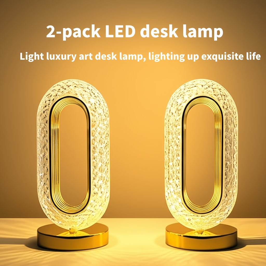 2er-Set moderne Acryl-Tischlampen | Verstellbare LED-Lampe mit 3 Farbmodi, Touch-Schalter, ideal für Zuhause, Büro, Arbeitszimmer, Lesen, perfektes Weihnachtsgeschenk