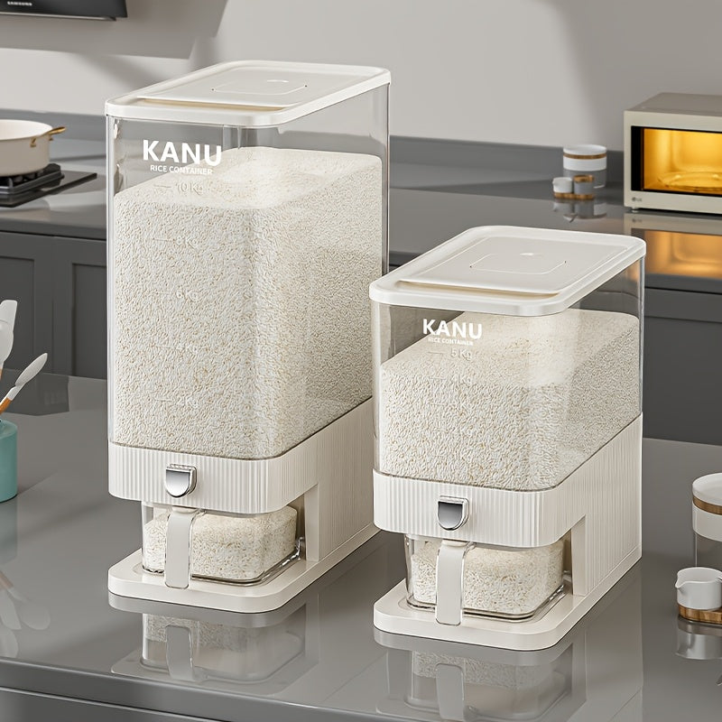 Großer, luftdichter Lebensmittelbehälter, Reisspender mit Messbecher, 11,34 kg Lebensmittelbehälter, feuchtigkeitsbeständiger, luftdichter Reisbehälter für den Haushalt, Reistank, Mehlbehälter