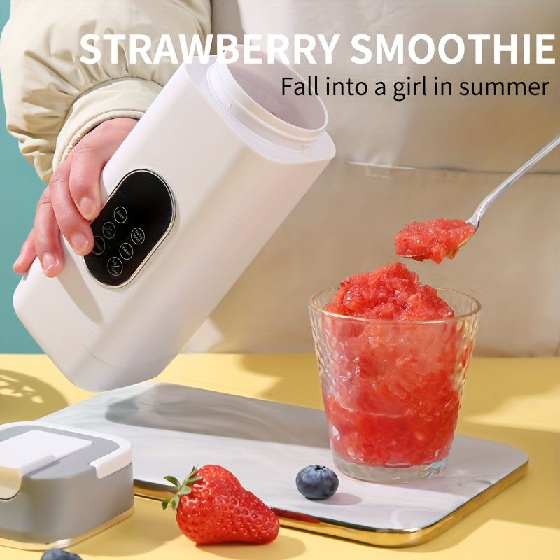 Tragbarer, per USB aufladbarer Mixer & Entsafter | 420 ml | Digitalanzeige, Edelstahlklingen | 3-in-1-Design für Smoothies, Shakes & frische Säfte | Leicht zu reinigen, ideal für Zuhause, Büro, Reisen & Camping | Stilvoll und modern