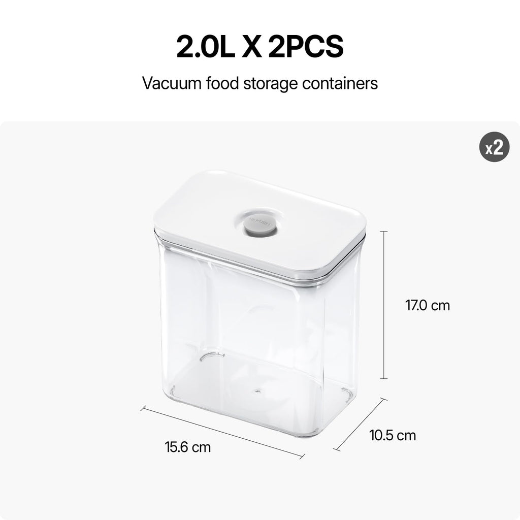 VAKUEN Premium Airtight Food Storage Containers, 4 Piece Set, Intelligent One Click Seal Lid, No Hinges, Patented Double Silicone Lining, 100% Leak-Proof, BPA-Free 