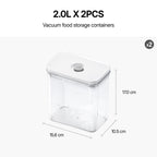 VAKUEN Premium Airtight Food Storage Containers, 4 Piece Set, Intelligent One Click Seal Lid, No Hinges, Patented Double Silicone Lining, 100% Leak-Proof, BPA-Free 