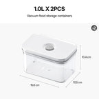 VAKUEN Premium Airtight Food Storage Containers, 4 Piece Set, Intelligent One Click Seal Lid, No Hinges, Patented Double Silicone Lining, 100% Leak-Proof, BPA-Free 