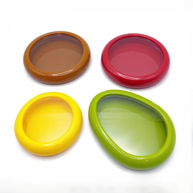 1 Stück/4 Stück wiederverwendbare Frischhaltekapseln mit dehnbaren TPU-Deckeln - Aufbewahrungsbehälter für Obst und Gemüse - Waschbares, transparentes Aufbewahrungsbox-Set - Hält Lebensmittel länger frisch, perfekt für die Küchenorganisation