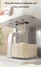 Großer, luftdichter Lebensmittelbehälter, Reisspender mit Messbecher, 11,34 kg Lebensmittelbehälter, feuchtigkeitsbeständiger, luftdichter Reisbehälter für den Haushalt, Reistank, Mehlbehälter