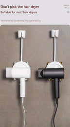 1 Stück universelle, spurlose Wandhalterung für Haartrockner, Haartrocknerhalterung für Badezimmer ohne Bohren, 360° verstellbarer, freihändiger Haartrocknerhalter aus Kunststoff, Badezimmerzubehör