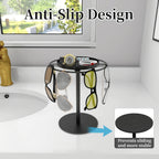 3-teiliges, vormontiertes Aufbewahrungsregal für 10 Brillen und Schmuck – Gold/Schwarz, geeignet für Brillen bis 8,89 cm Durchmesser, platzsparendng Organizer with Hooks, Tool-Free Assembly, Ideal for Home & Retail Use, Glasses Hanging Rack, Jewelry Or