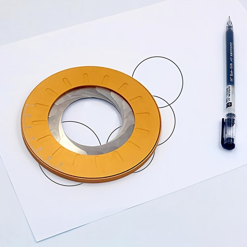 Verstellbares Präzisions-Kreiszeichenwerkzeug – Doppelmetall-Messlineal für Rohrdurchmesser und Holzbearbeitungsdesigns, nicht elektrisch, robustes Messingmaterial, Holzbearbeitungswerkzeug | Elegante Metalloberfläche | Messwerkzeug